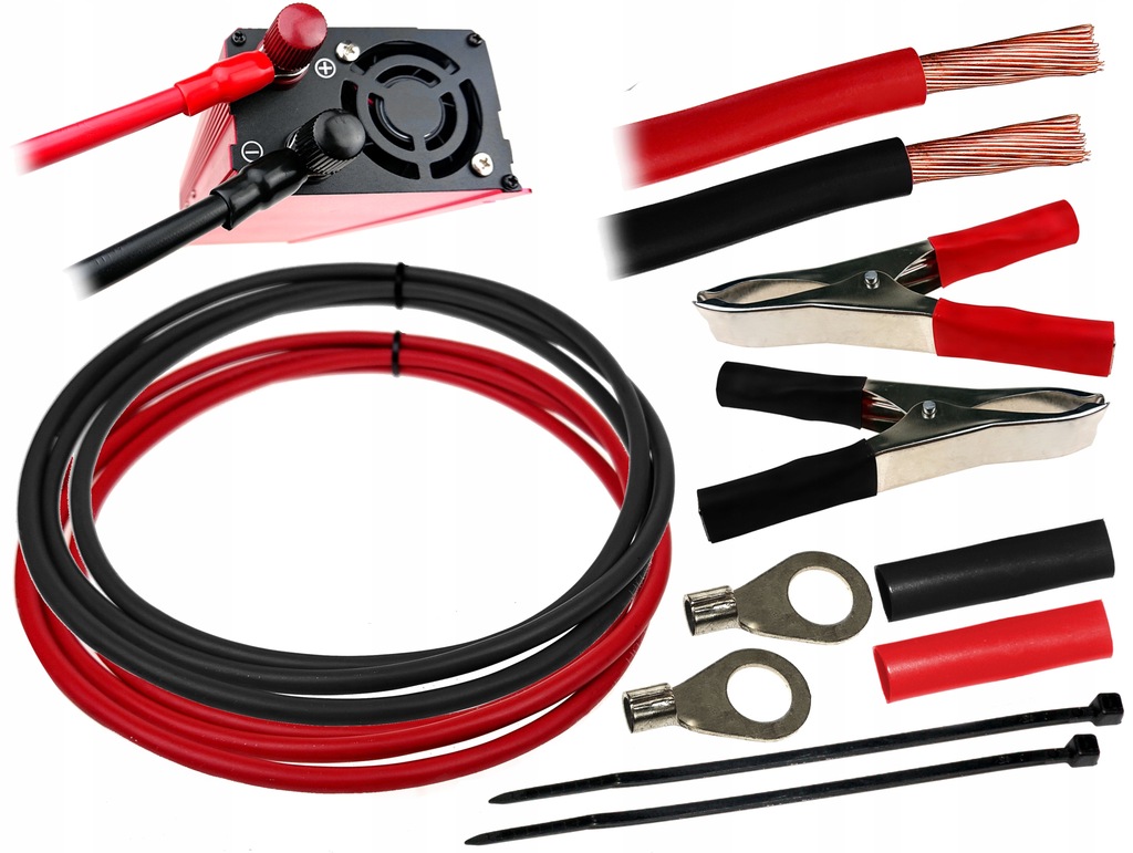 фото №1, Кабели провода przedłużacz do преобразователя напряжения аккумулятор 6mm 5m