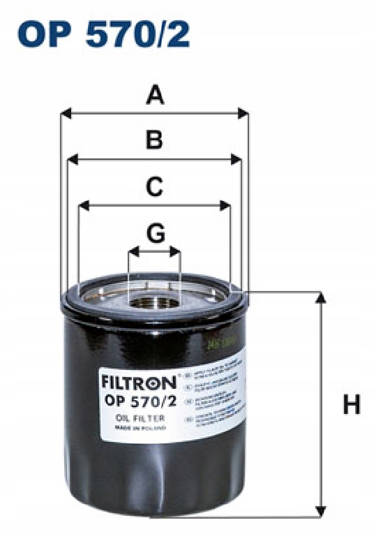 Фільтр оливи filtron Зі Шроту