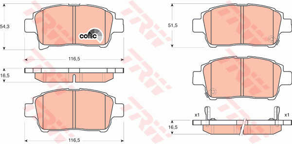 фото №2, Тормозные диски тормозные колодки перед trw toyota yaris