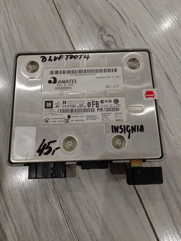 фото №1, Модуль блок керування bluetooth opel insignia