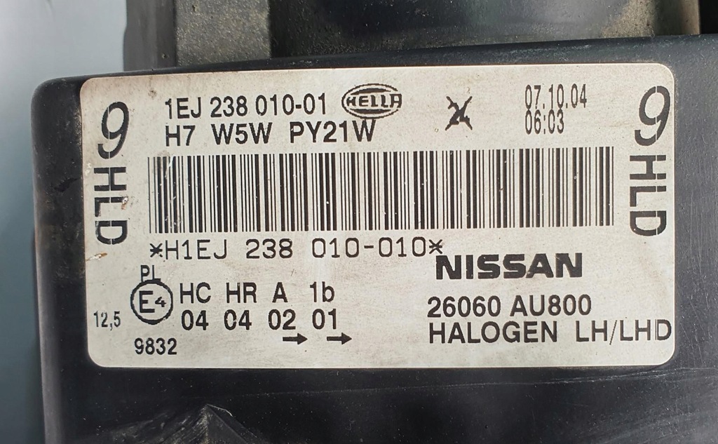 фото №9, Лампа левая левый перед nissan primera p12 26060-au800 europa