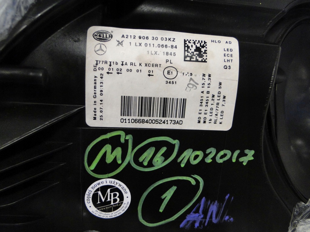 Mercedes e klasa 212 w212 фара передня права ils led рестайлінг Недорого