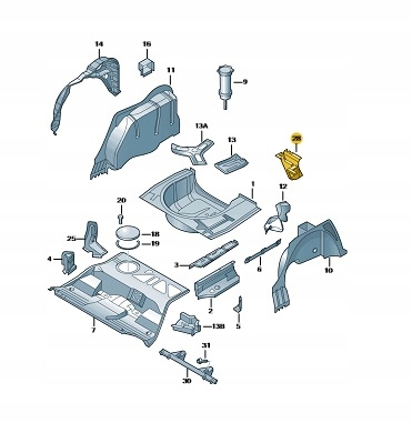 фото №5, Консоль подкрылок vw passat b5 3b5809301