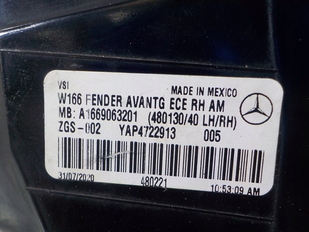 Mercedes ml166 11-15 фара правая задний задняя Недорого