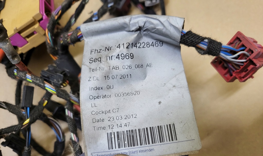 фото №9, Джгут електропроводка панелі консолі обігрівача audi a6 c7 4g оригінальний номер europa