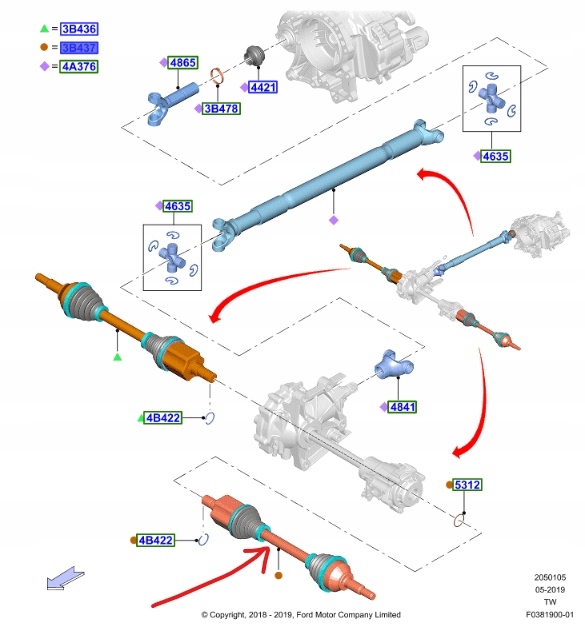 фото №1, Привідний вал ліва ford explorer mk6 2019-