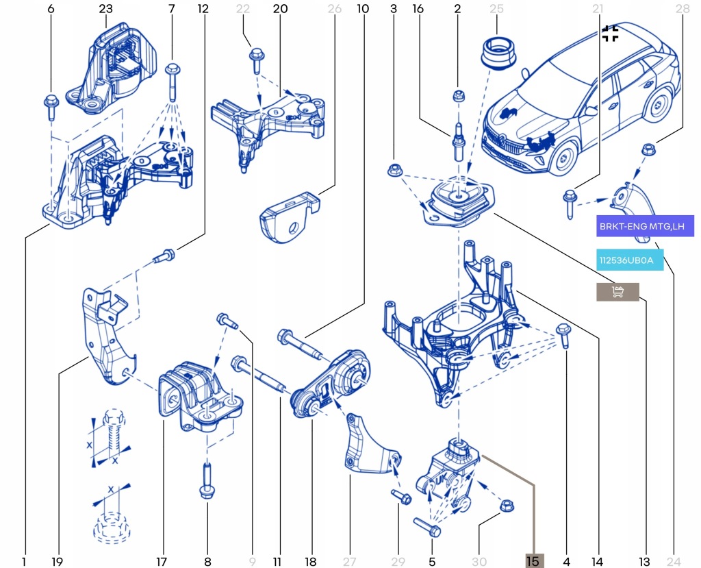 Кронштейн подушка коробки renault austral 1.3 tce uk0 112536ub0a Киев