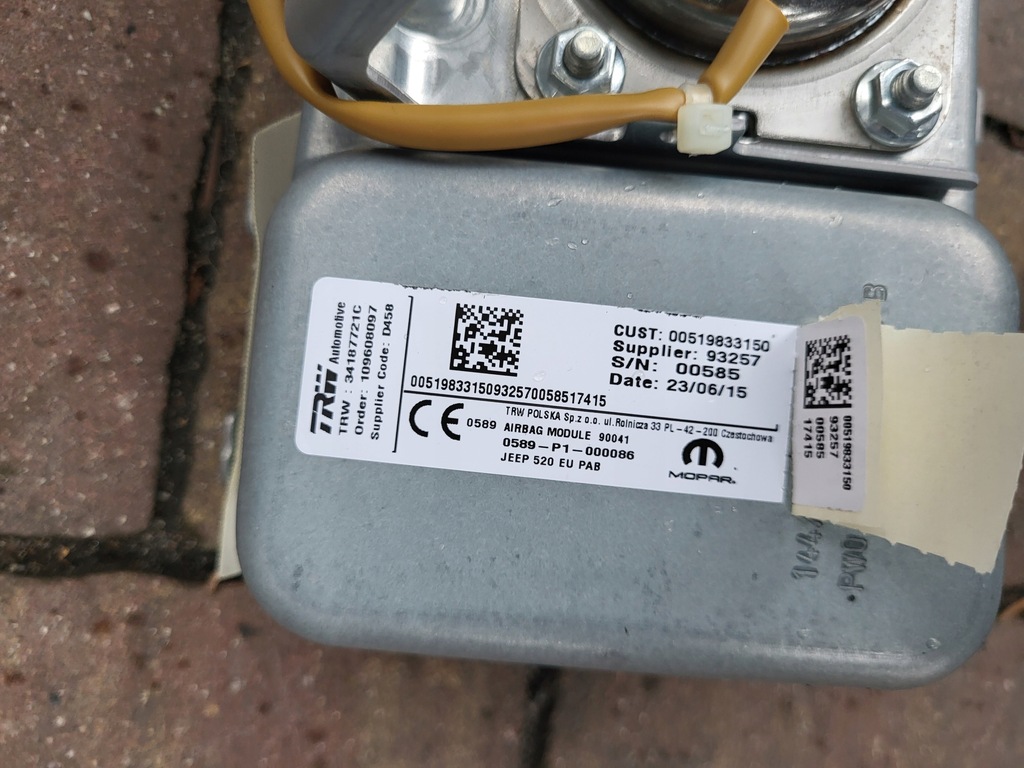 фото №3, Подушка подушка безопасности пассажира jeep renegade