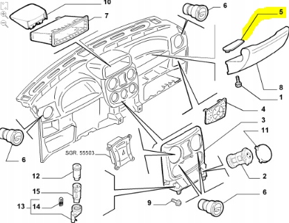 фото №6, Захист заглушка, панель приладів приладова fiat doblo оригінальний номер 735290428