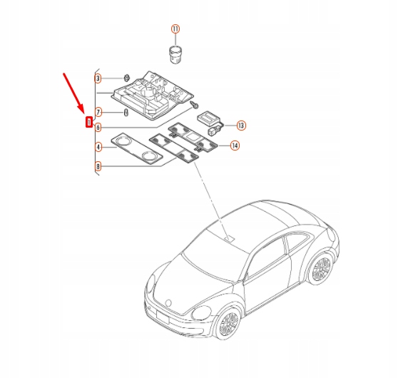 фото №10, Vw beetle a5 передня трамблерна кришка салон i світло do czytania 1k0947105ryml