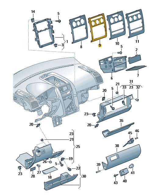 фото №3, Рамка заслонка радио кондиционера vw touran