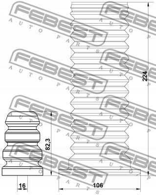 фото №4, Febest rnshb-kaptf-kit набір захисту пилозахисний, амортизатор