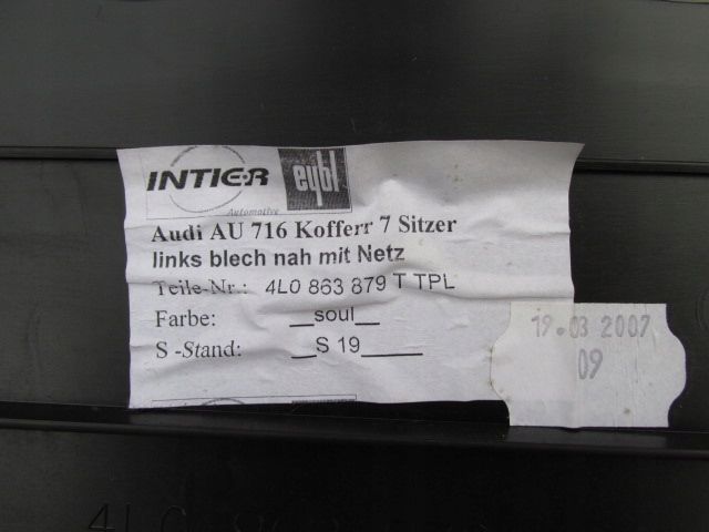 фото №6, Audi q7 4l 2007r. обивка обшивка багажника левый 4l0863879t