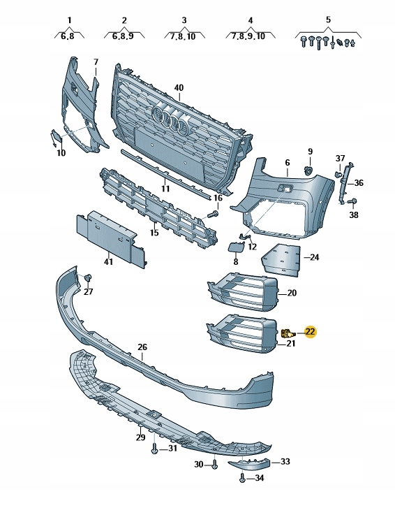 фото №1, Element крепёжный pdc w kratce левый audi q2 aso