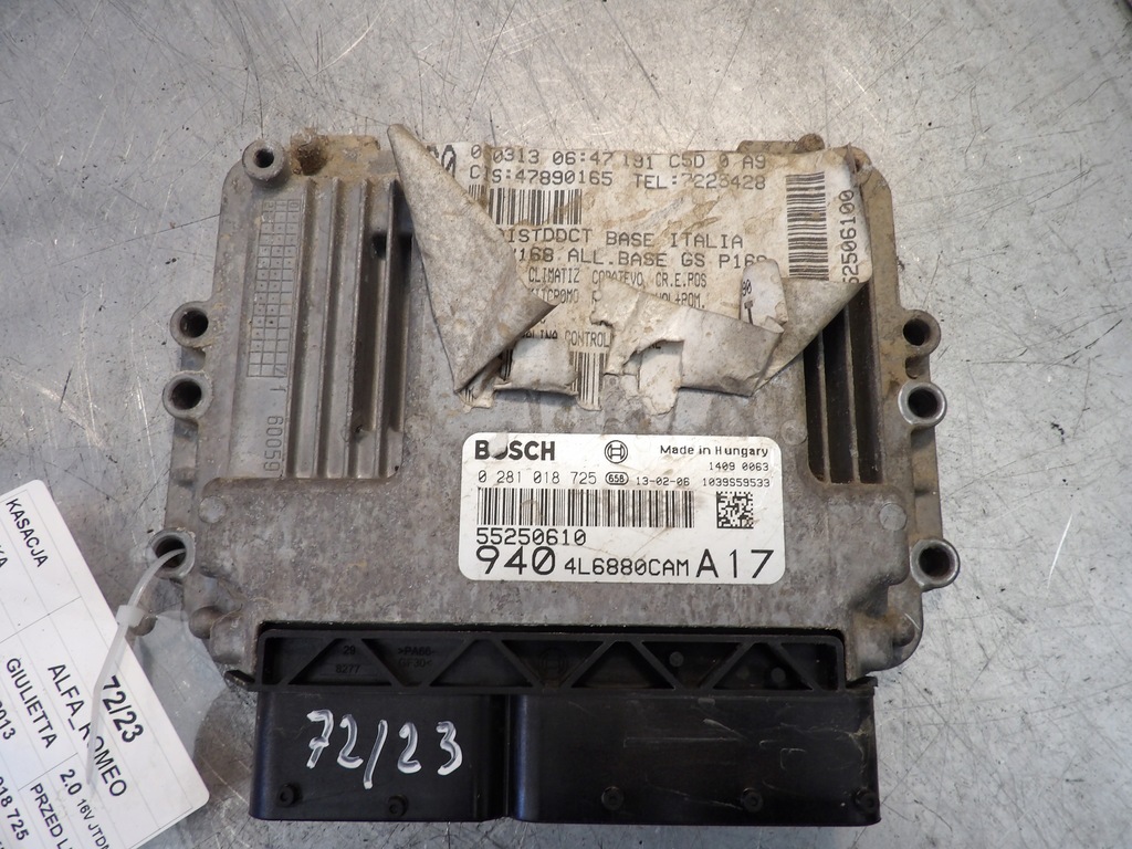 фото №1, Бортовой компьютер alfa romeo giulietta 2,0jtdm 0281018725
