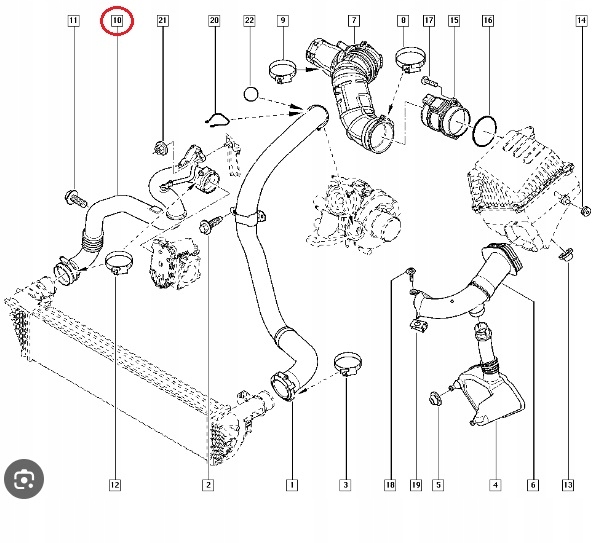 фото №6, Шланг воздуха turbo наддува renault 2.0 dci laguna ii espace iv