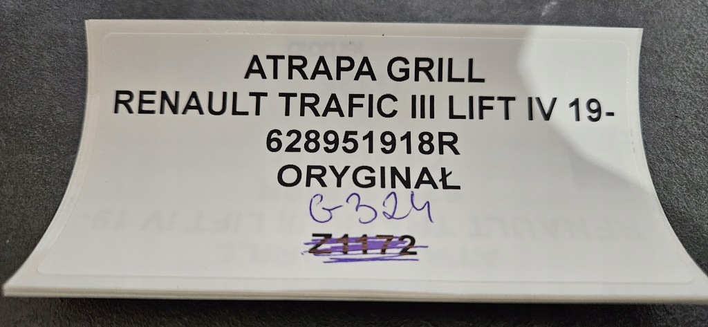 Купити Решітка радіатора решітка радіатора бампера renault trafic iii lift 19- 628951918r оригінал