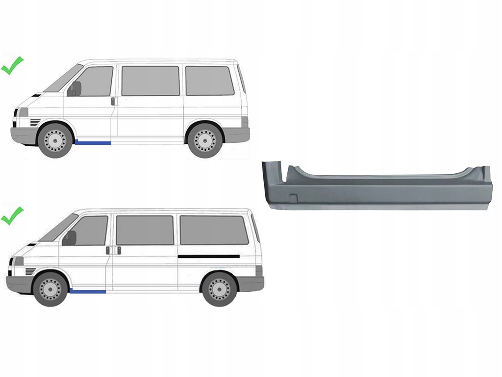 фото №1, Vw t4 1990-2003 поріг ремкомплект ліва