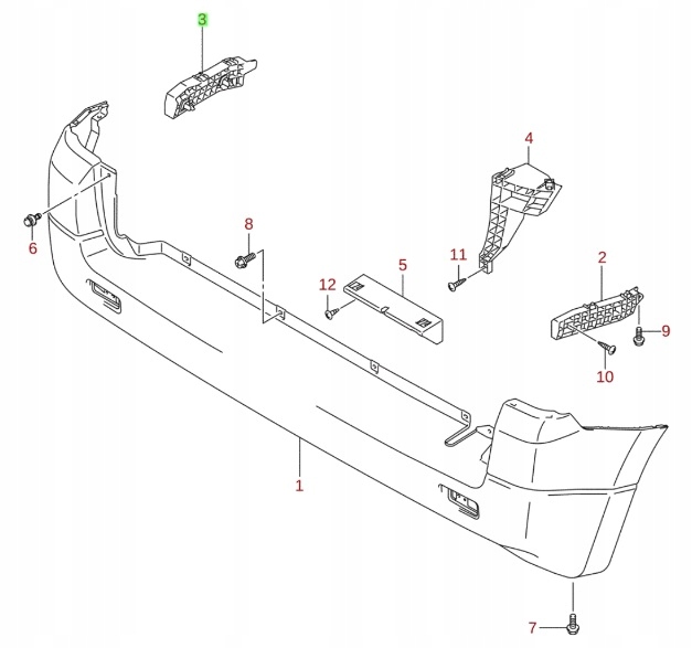 Suzuki grand vitara 3d 05- напрямна бампера задня лівий Доставка