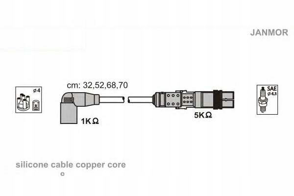 фото №1, Janmor дроти запалювання kpl. audi vw