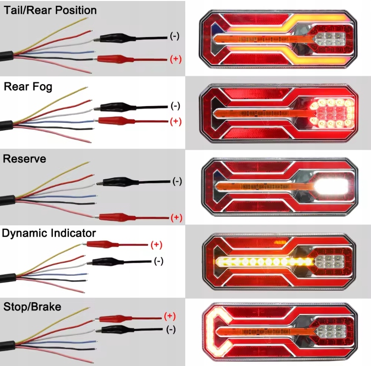фото №16, Лампа задняя led комбинированная плавающий поворотник комплект прицеп полуприцеп tir