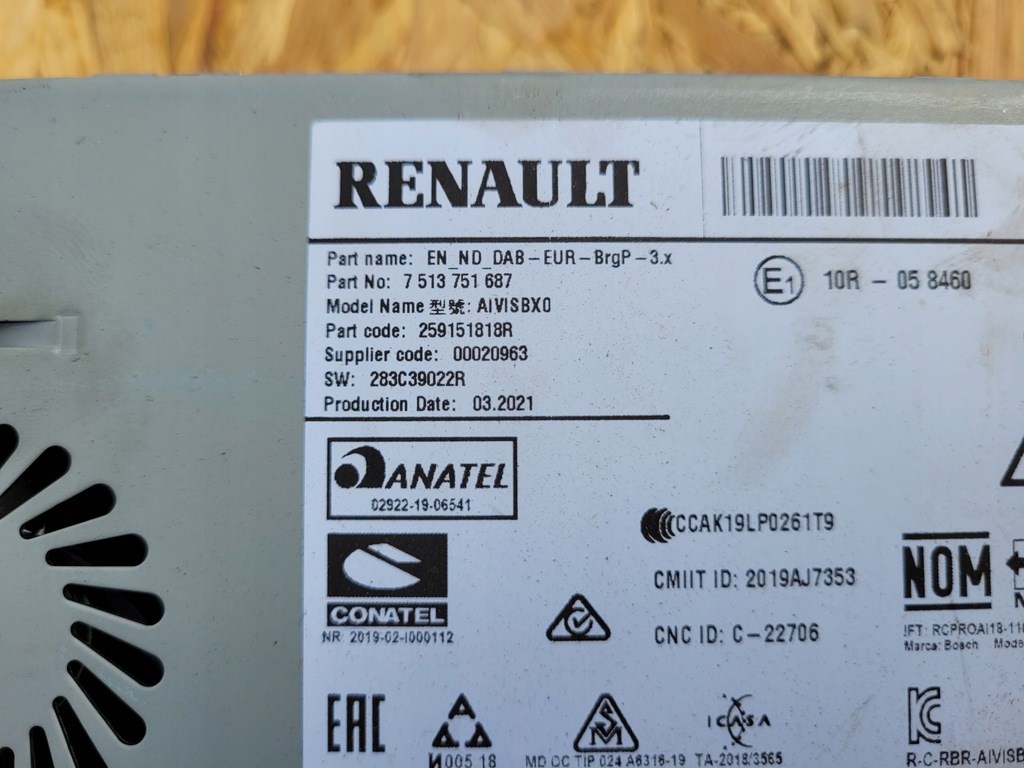 фото №3, Радио навигация renault clio v 259151818r