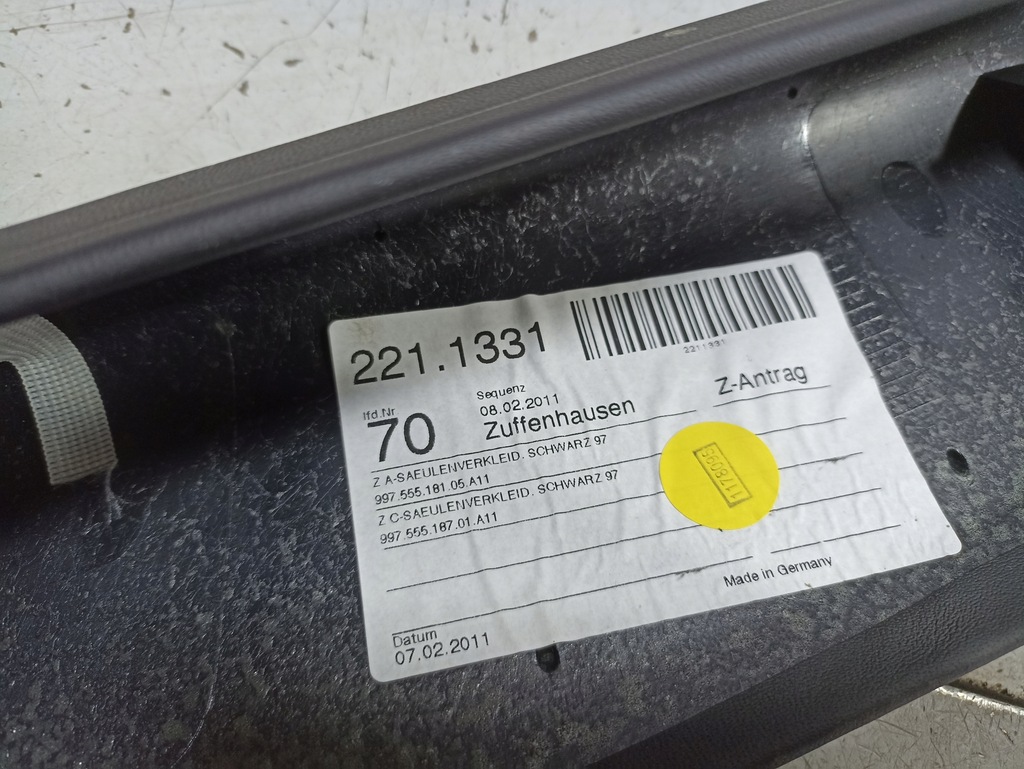 фото №7, Porsche carrera s 911 997 защита стойка левая 99755518105