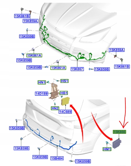 фото №1, Модуль датчиків паркування ford kuga c-max focus