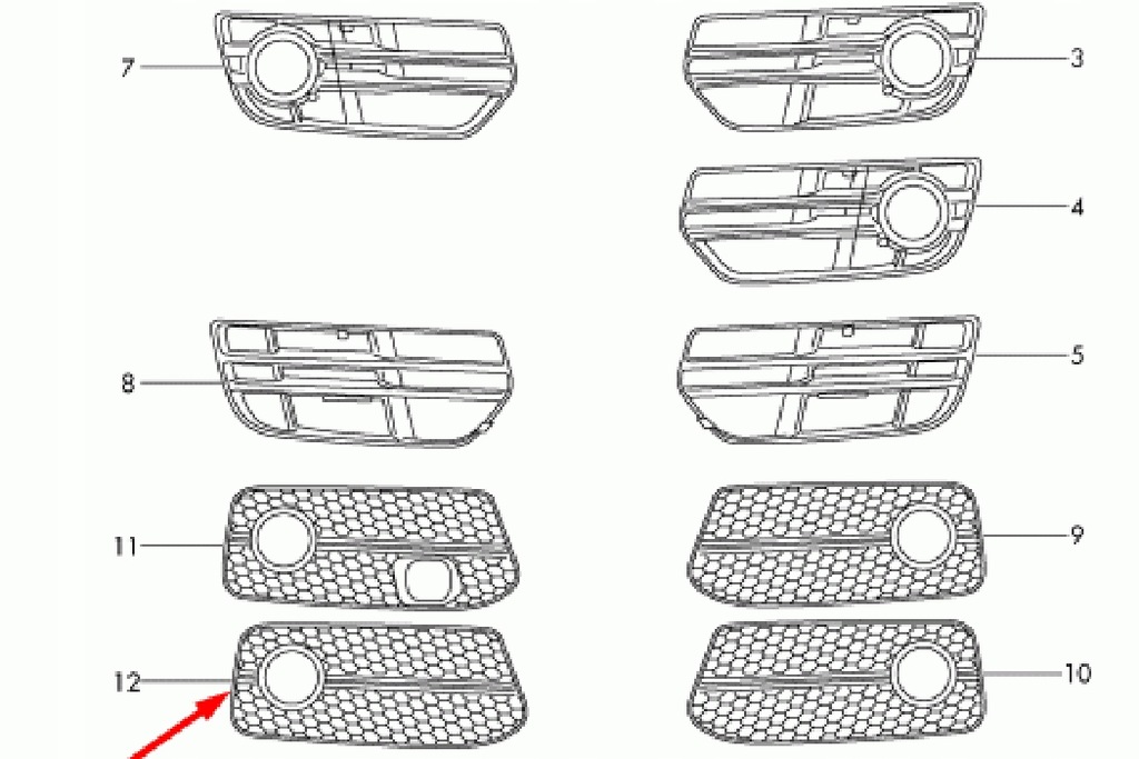 фото №8, Audi q5 8r права захист протитуманна 8r0807682ezde nowa оригінальна 2011