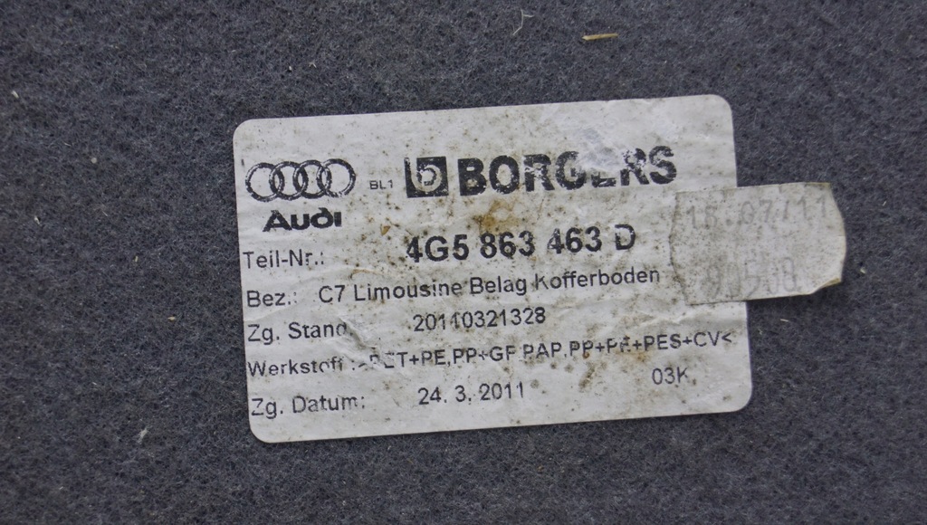 фото №7, Обшивка багажника audi a6 c7 sedan 4g5863463d