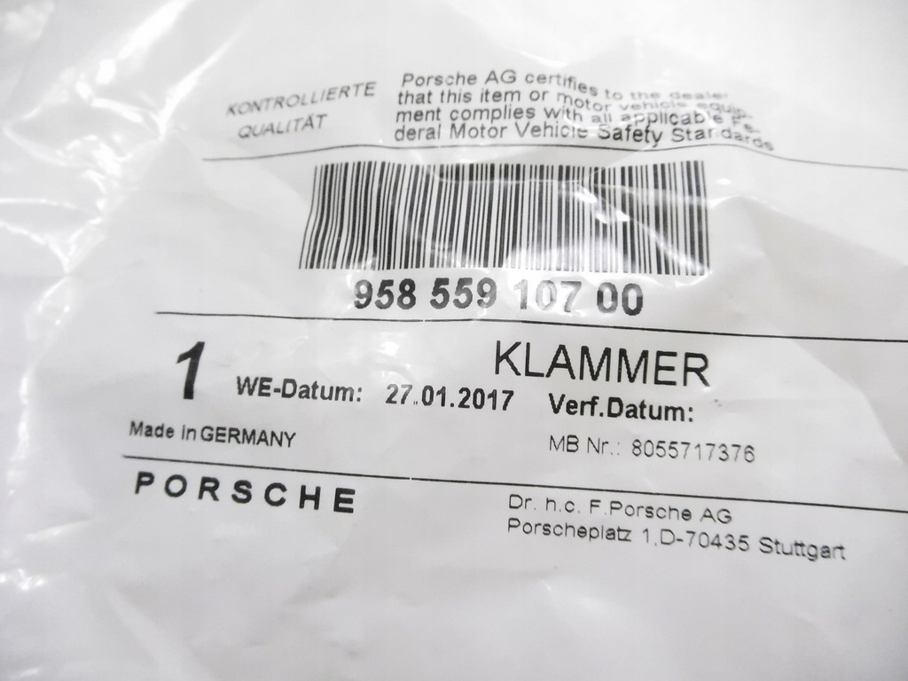 фото №8, Клипса, суппорт porsche cayenne оригинальный номер 95855910700