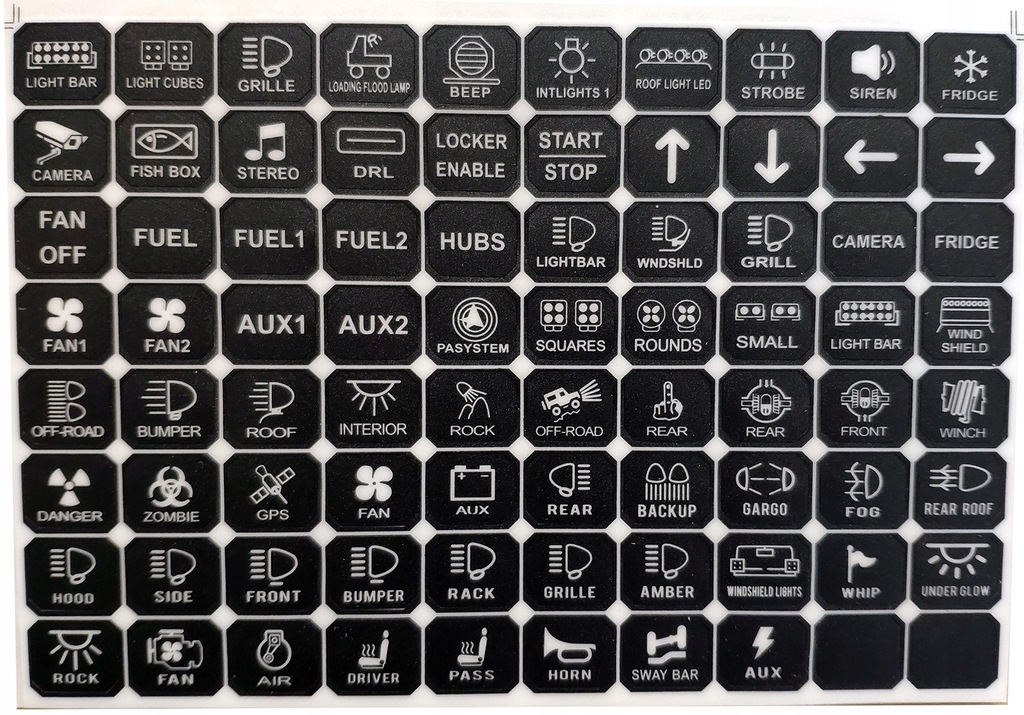 фото №11, Панель управление 8 переключателей led диод niebieska off road наклейки kpl