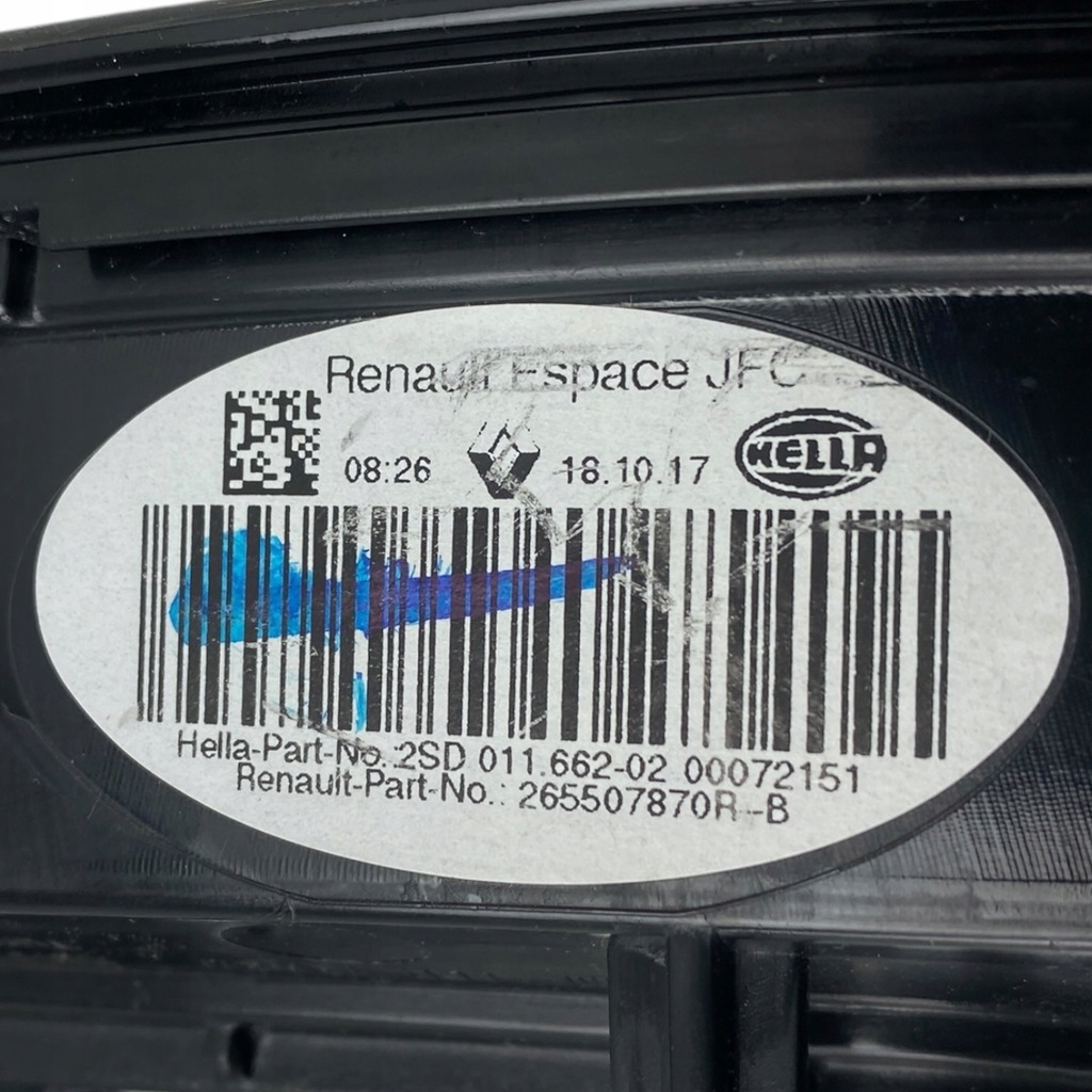фото №15, Лампа правая задняя w крышка renault espace v 265507870r