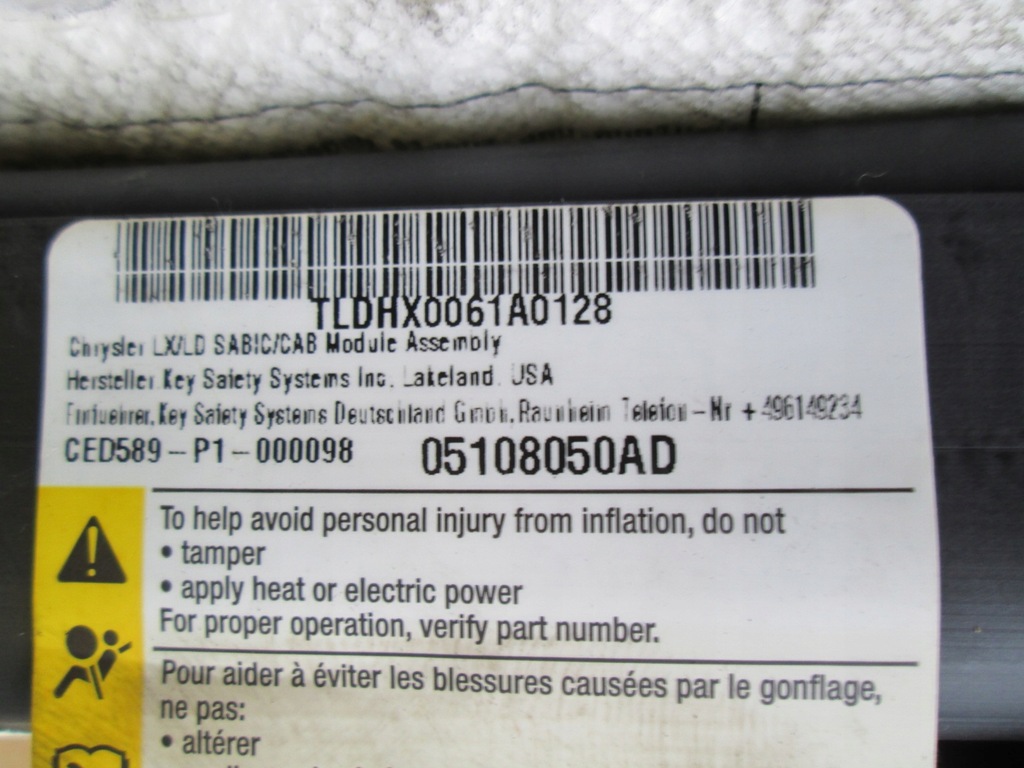 фото №13, Chrysler 300 ii шторка безпеки ліва права подушка безпеки бічна