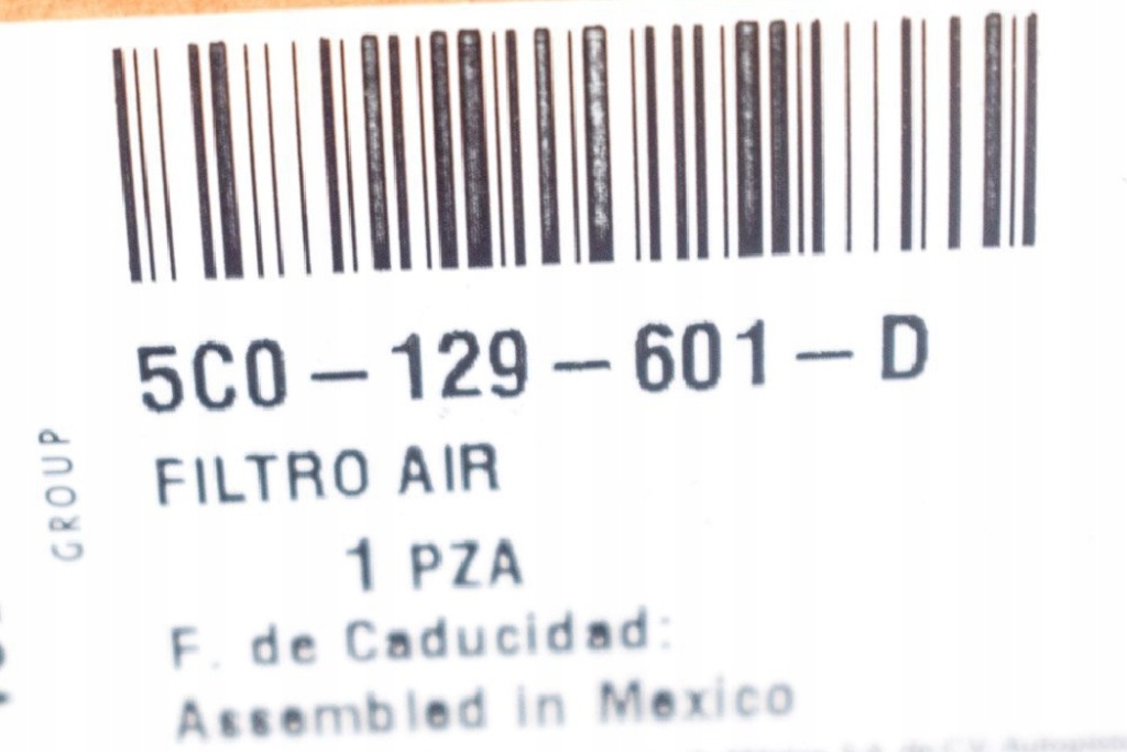 Volkswagen passat фильтр воздуха b8 1.8 tsi 132kw 5c0129601d оригинальный с Разборки