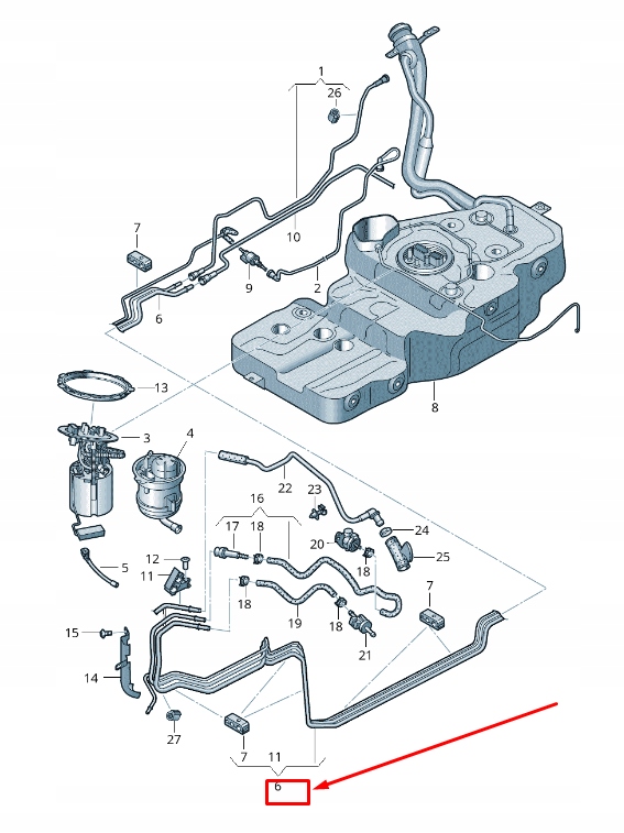 фото №1, Audi q5 8r fuel line with вентиляційний клапан труба 8r0201544cr