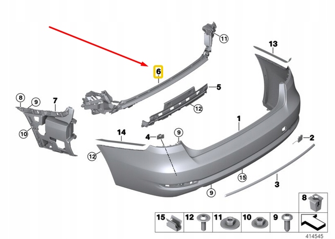 Bmw 3 gran turismo f34 направляющая средняя заднего бампера 51127293777 Киев