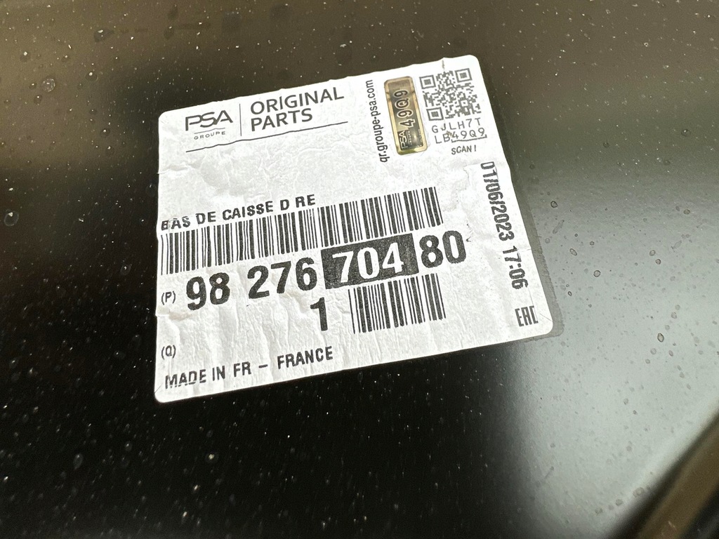 фото №5, Порог блок двигателя правый рама citroen berlingo iv 4 / peugeot rifter 9827670480