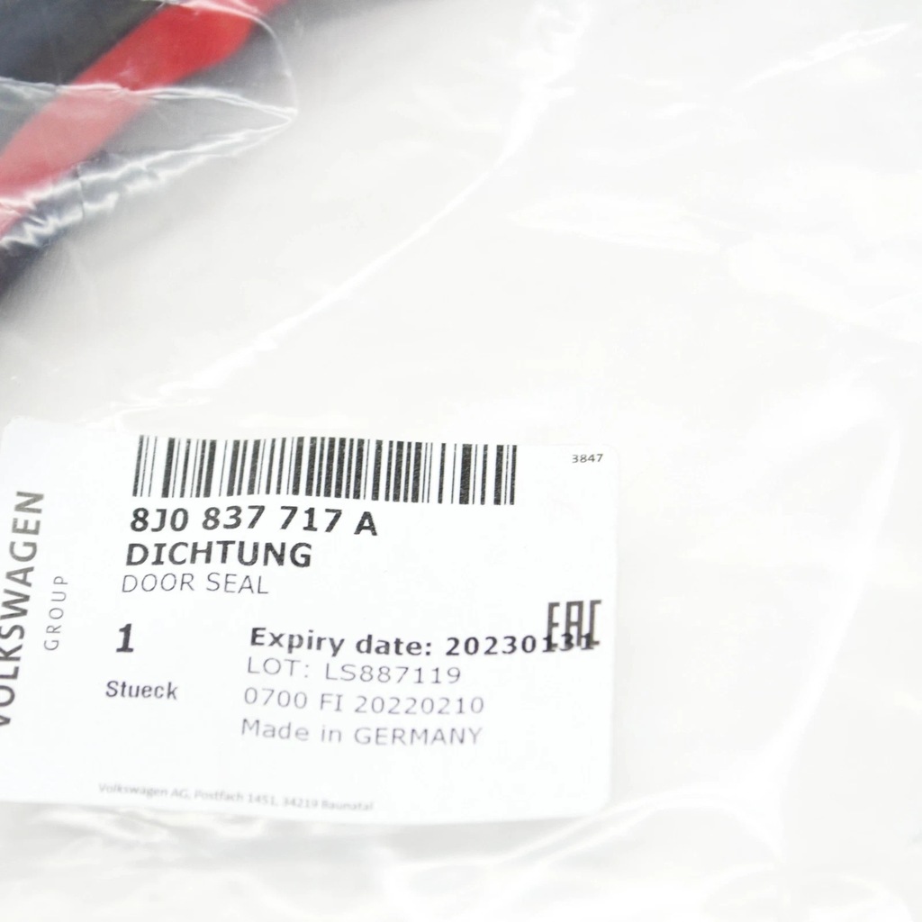 фото №8, Audi tt roadster 8j left outer door уплотнитель 8j0837717a oem