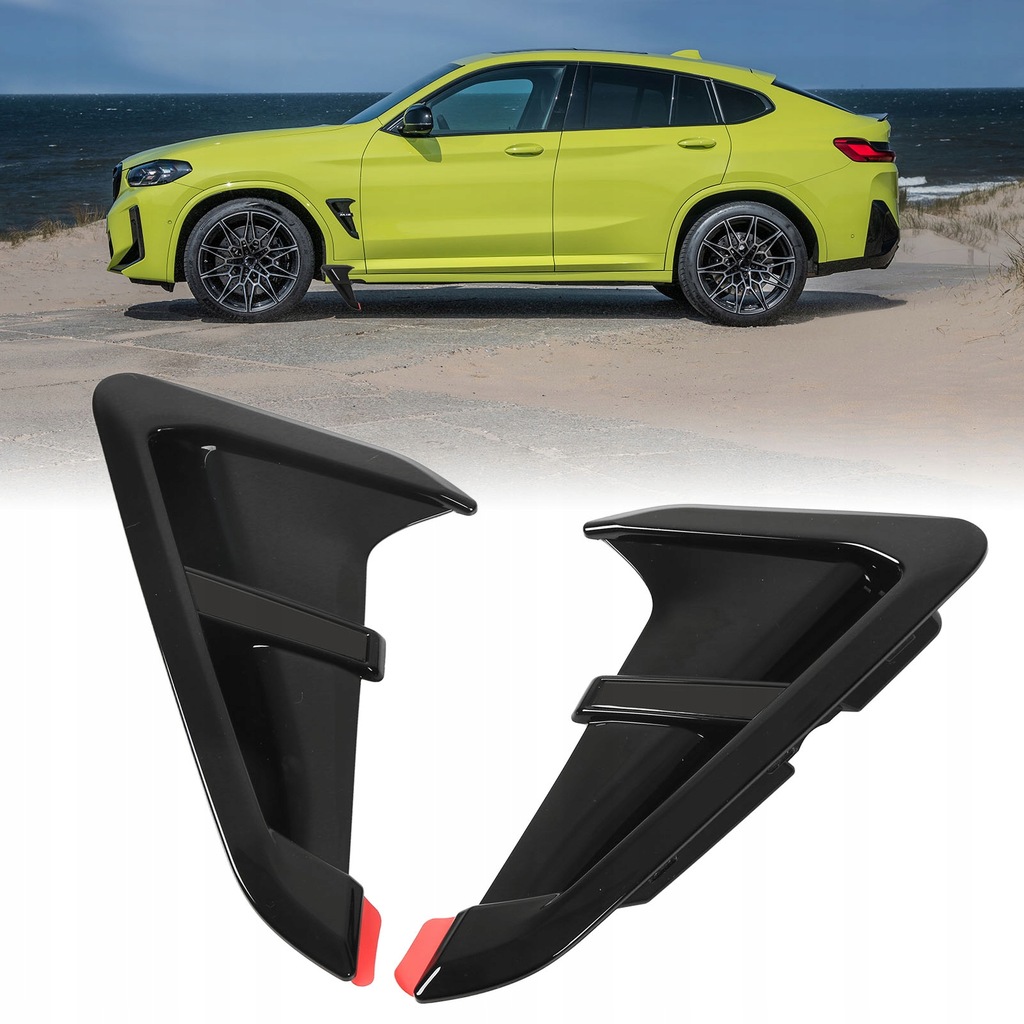 фото №12, 2 szt. блестящие чёрные боковой защита воздуховод воздуха заменители dla x4