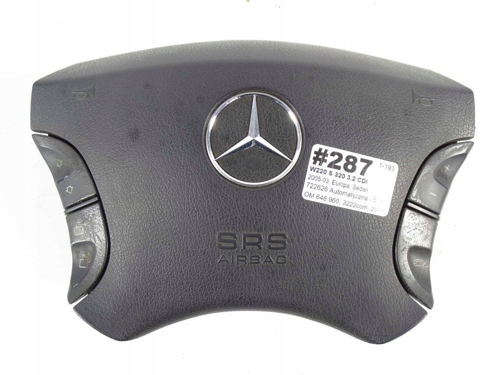 фото №1, Mercedes w220 подушка воздушная подушка безопасности водителя