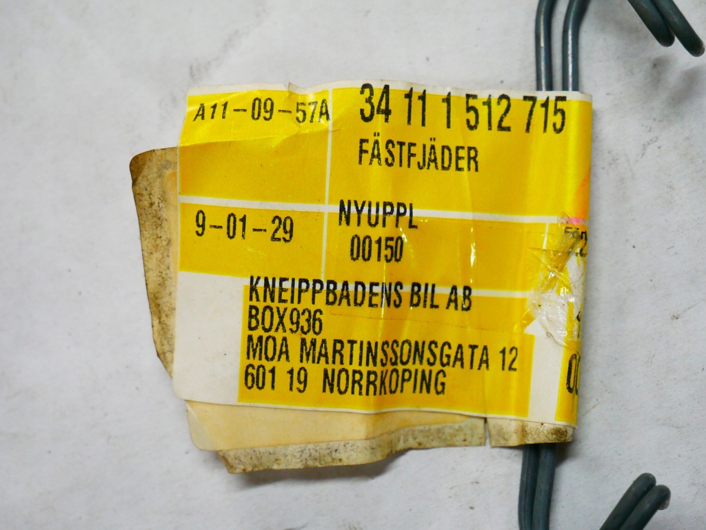 фото №3, Mini r50 r52 r53 пружина суппорт тормозных колодок перед 34111512715 1512715