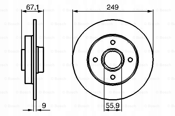 фото №3, Тормозные диски тормозные колодки задняя bosch peugeot 307