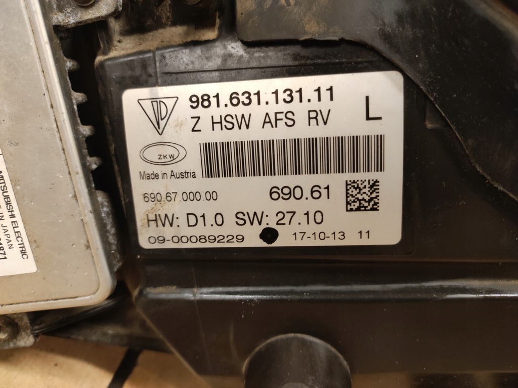 фото №8, Лампа фара левый перед ксенон porsche cayman 981