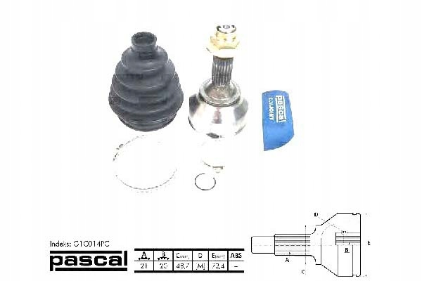 Pascal набор шарнир приводного 151561 Цена