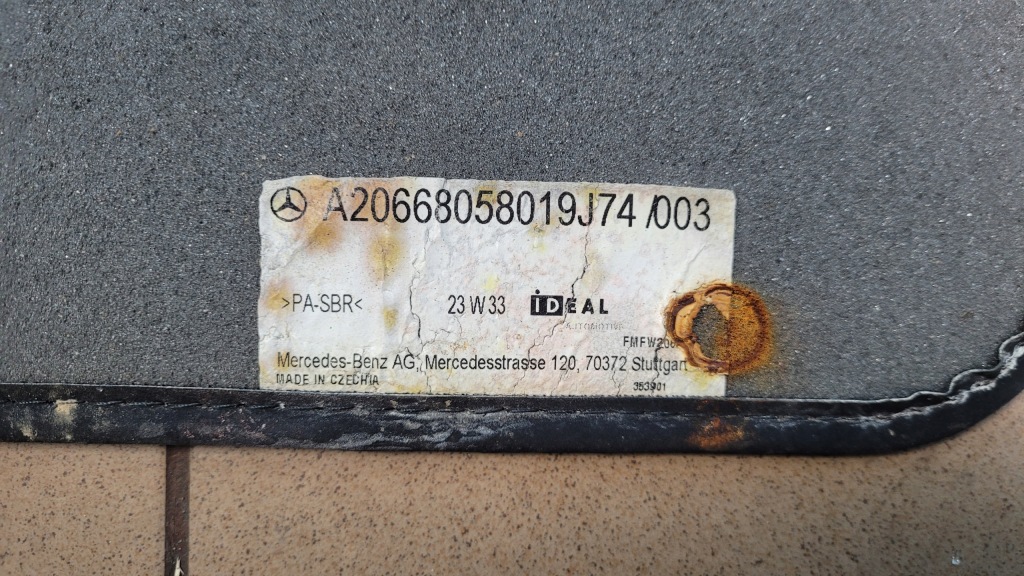 Mercedes w206 c200 23r оригинальные коврики велюровые комплект универсал Цена