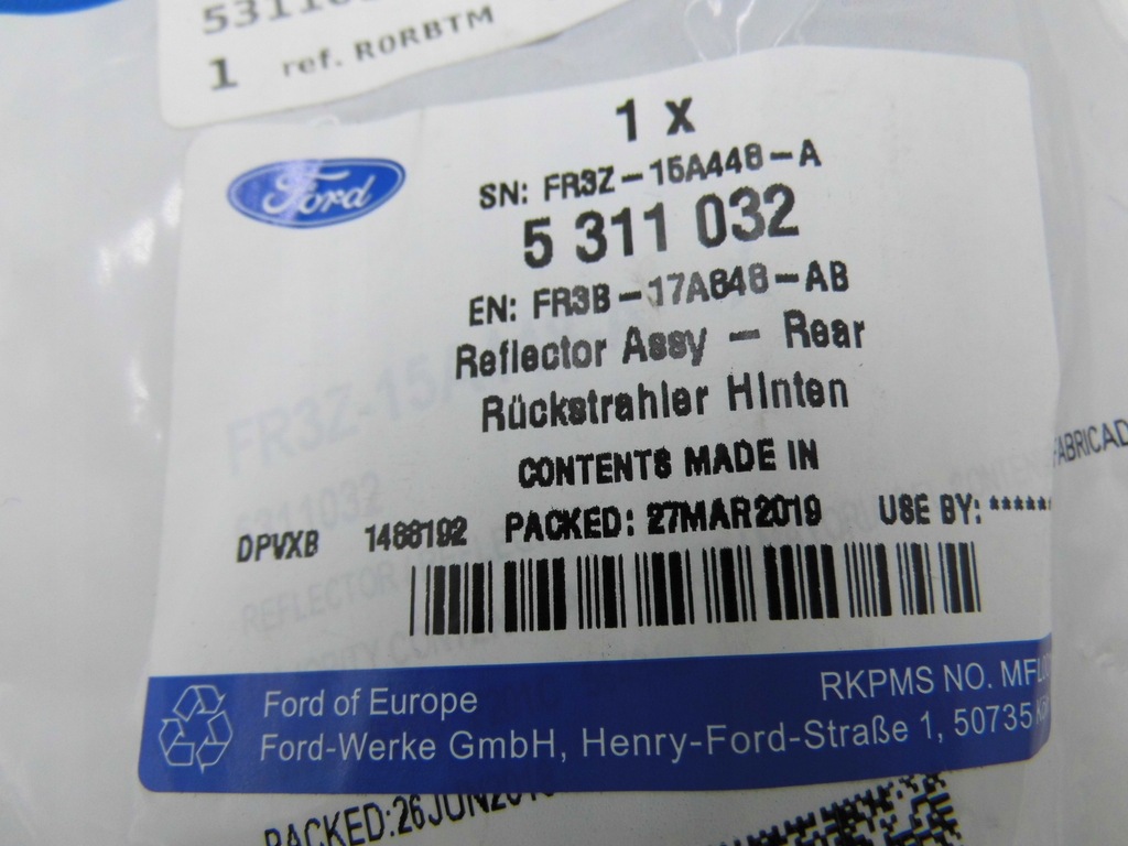 фото №10, Відбивач задній правий mustang mk6 5311032 ford оригінальний номер
