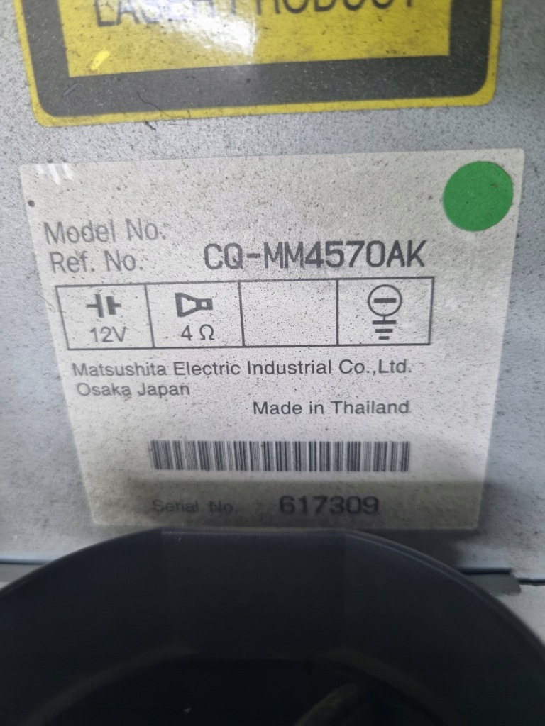 фото №2, Mazda 6 02- радиопроигрыватель cq-mm4570ak