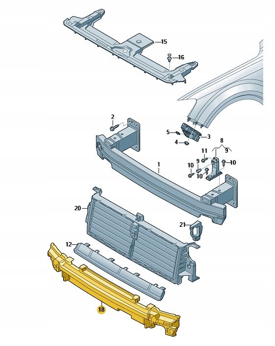 Купить Абсорбер пена передний бампера audi q7 aso