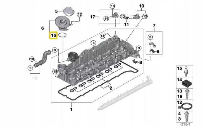 фото №9, Bmw 3 e90 прокладка o-ringowa кришки головки циліндрів 11127823949